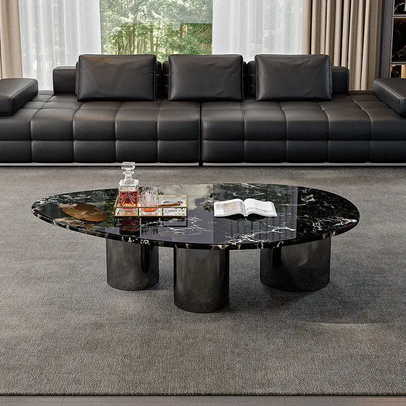Special-shaped marble coffee table household living room coffee table