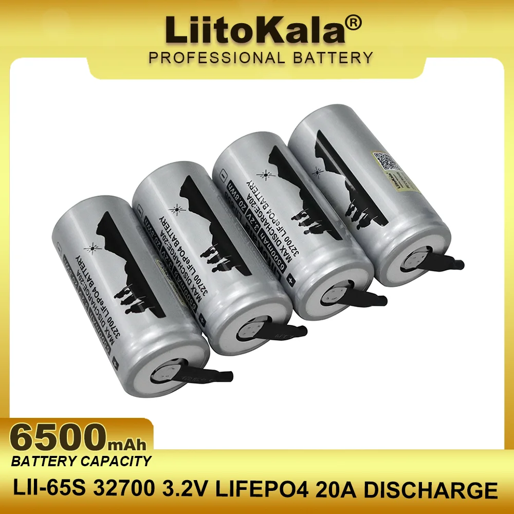 1-4 sztuk LiitoKala LII-65S DIY nikiel 3.2V 32700 6500mAh LiFePO4 20A ciągłe rozładowanie maksymalnie 55A baterie dużej mocy