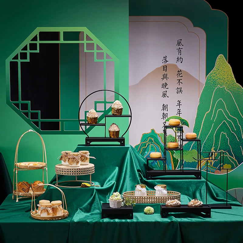 

Chinese dessert table ornaments, engagement wedding decoration display rack, afternoon tea cake plate