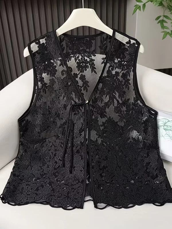 

New Chinese Style Loose Sleeveless Vest Women's Summer Casual Straight Cut Slimming Meat Covering Small Audience