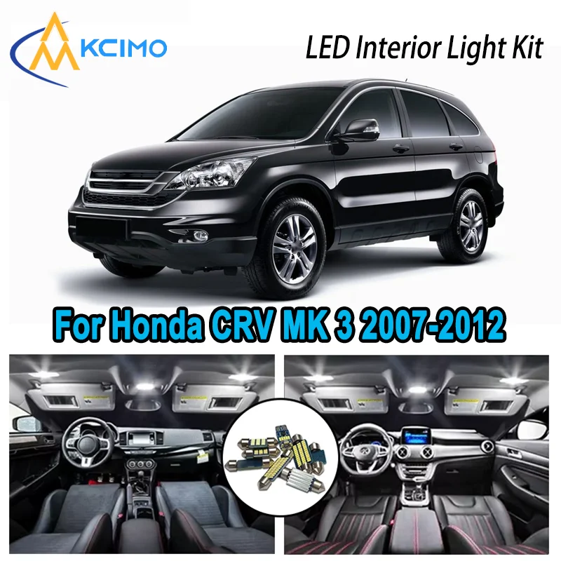 

Высококачественный светодиодный комплект для интерьера для Honda CRV MK 3 2007-2012 2008 2009 2010 Премиум без ошибок купольная карта багажника автомобильные лампы