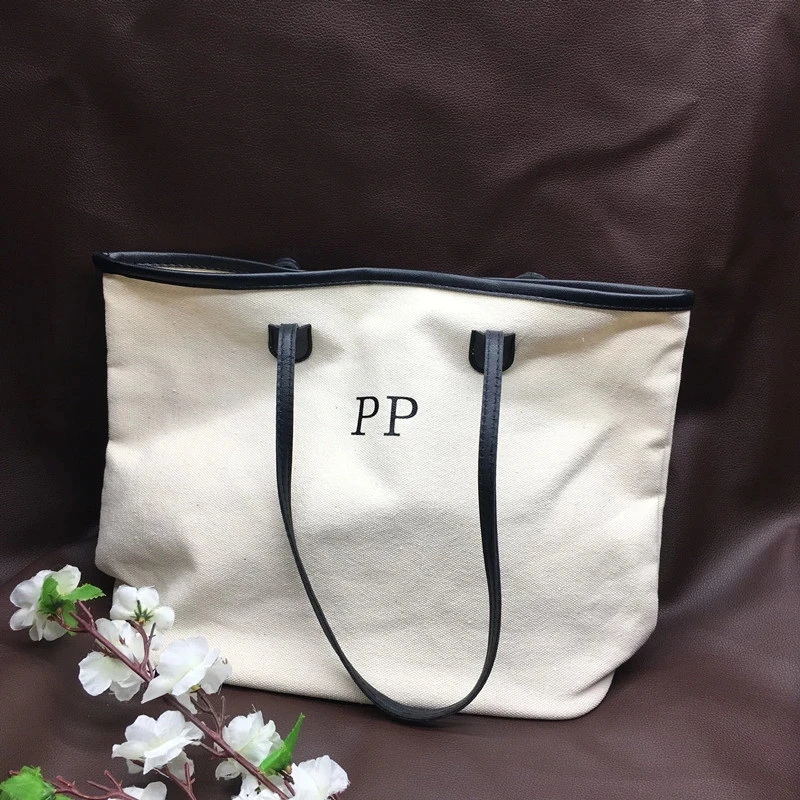 

Custom monogram tote bags, Simple Bridal Monogram Canvas Beach Bag shopping jutes weekend bachelorette party bridesmaid handbags