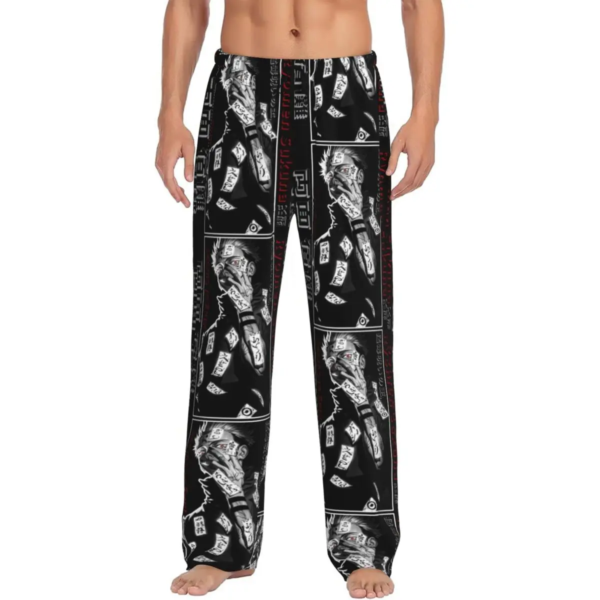 

Custom Printed J-Jujutsus K-Kaisens Pajama Pants for Men Harajuku Comic Anime Sleep Sleepwear Bottoms with Pockets