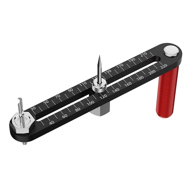 Cortador circular de brújula, herramienta de corte redonda con fresa, sierra perforadora ajustable para paneles de yeso, tableros de aluminio, artesanías de carpintería