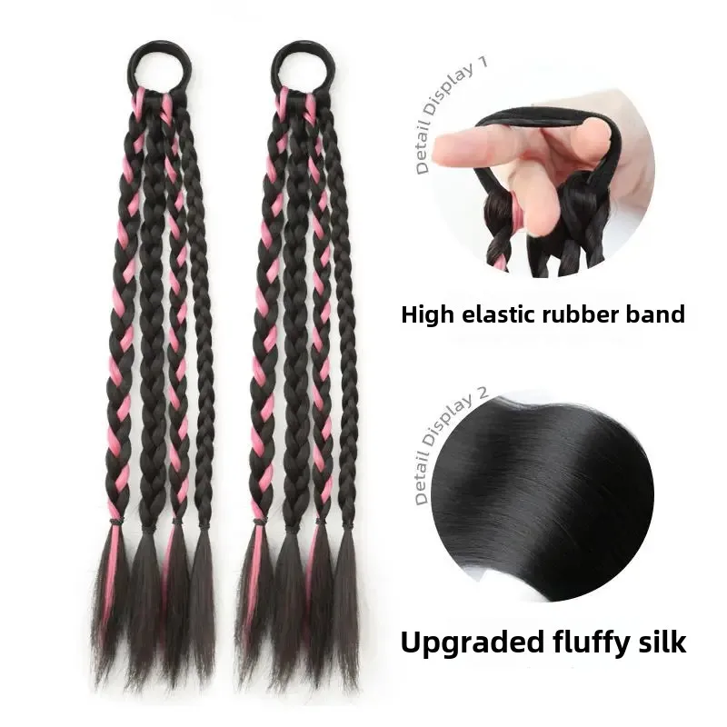 المرأة الحلو كول كابل متماسكة شعر مستعار اليدوية تحرير فتاة حار الشعر القذرة الطبقات مزدوجة ذيل الحصان شعر مستعار الألياف الآسيوية الشعر التمديد #4