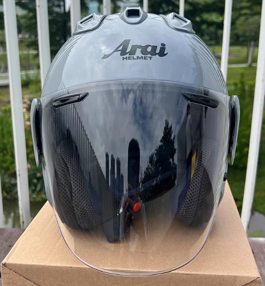 VZ-RAM Hoge kwaliteit ABS klassieke 3/4 open helm, voor Harley motorfietsen en cruisemotoren beschermingshelmen, lichtgrijs