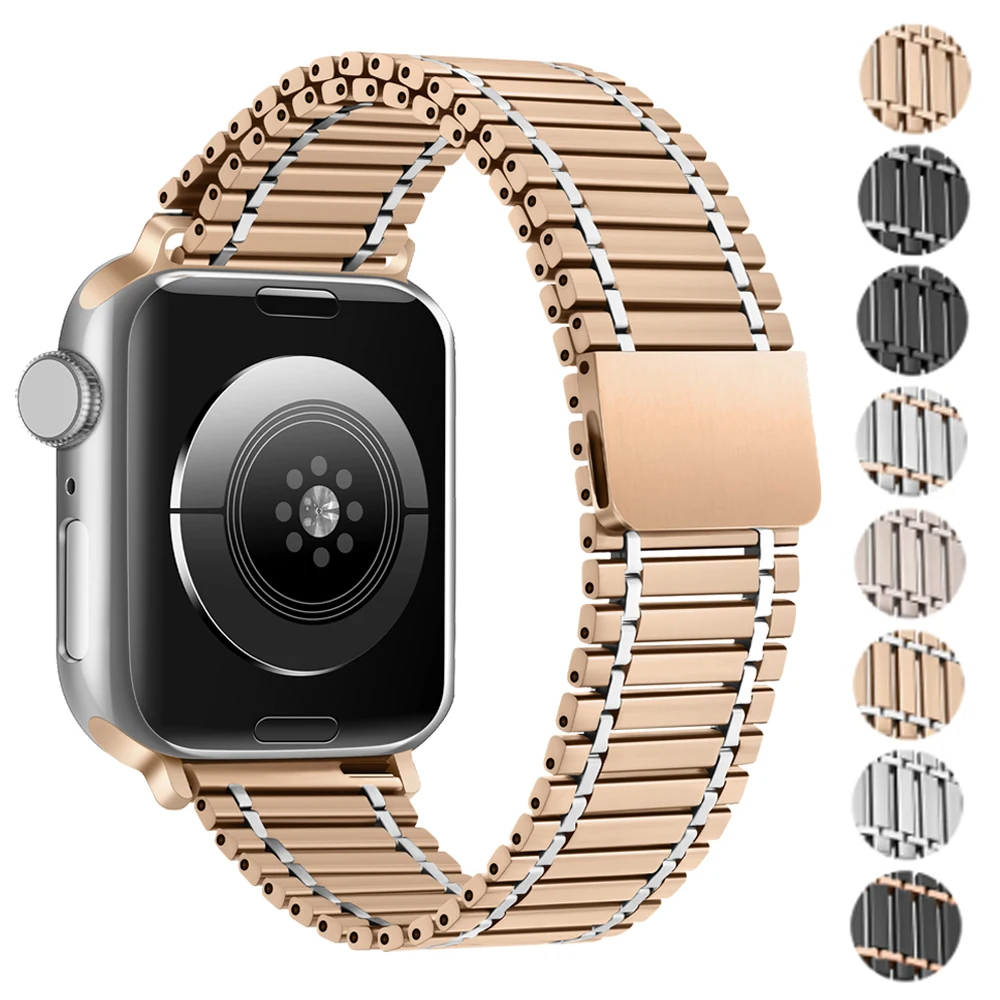 

Металлический магнитный ремешок для Apple Watch Band Ultra 49 мм Series 8 7 41 мм 45 мм, стальной браслет для Iwatch 6 SE 5 4 3 38 мм 40 мм 42 мм 44 мм