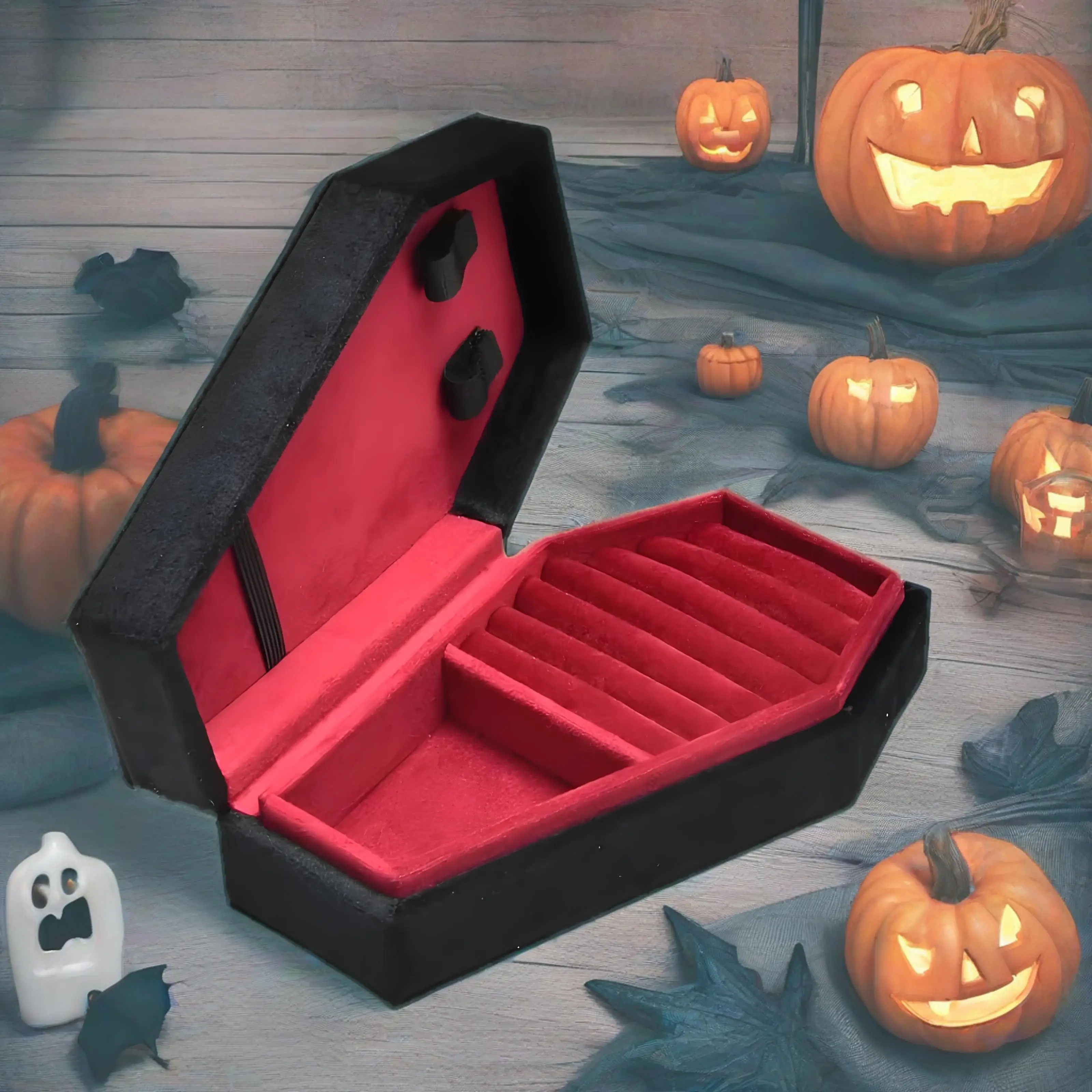 

Mini Coffin Shaped Gothic Jewelry Case Coffin Jewelry Box Jewelry Organizer for Earrings Halloween Gift