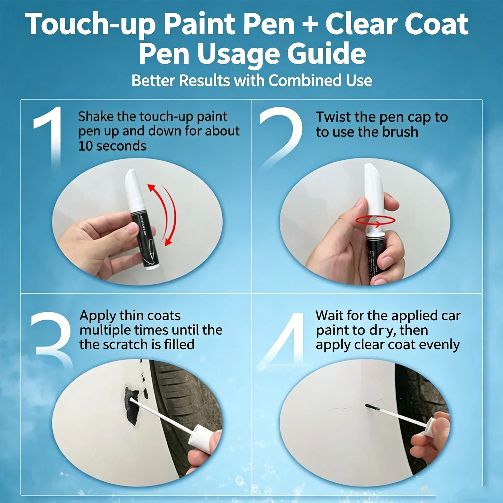 For BYD Sealion 7 EV Touch-up Paint Pen For Original Vehicle Color Scratch Repair Five Colors Automotive Repair Supplies