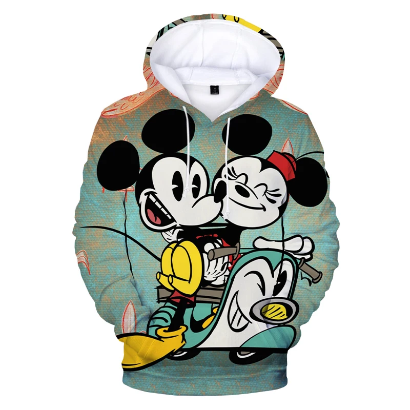 Disney MickeyMouse Pullover Hoodies Long Sleeve Sweatshirt Boys Girls Men Women Clothes Parent-child Cartoon Tops Coat Spring