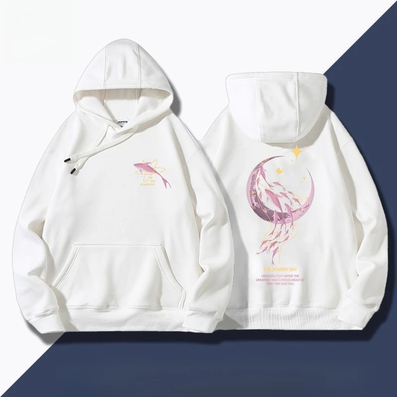 2025 سوبر شعبية دولفين طباعة الكبار مقنعين البلوز العصرية Ins فضفاضة تنوعا الخريف الشتاء اليومية رياضي الشارع رداء علوي غير رسمي