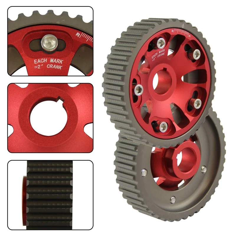 Fit for Honda Accord 2pcs Adjustable Cam Gears SiR-T Prelude Base, Type SH 97-01 Prelude Si VTEC 93-96 H22 DOHC VTEC