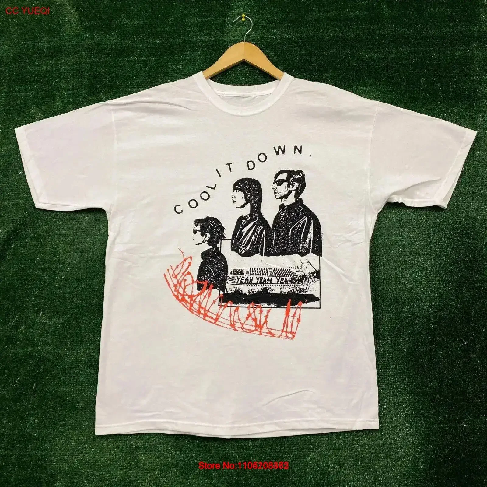 

Yeah Yeahs Cool it Down Инди-рок-группа Размер футболки Очень большой винтажный стираный слегка топ для повседневной носки, уличная одежда
