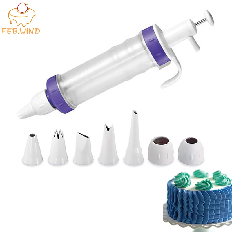 Plastic Dessert Decorator Set Cake Decoration Accessories With Nozzle Cupcake/Cake Icing Piping Tool Decorating Syringe