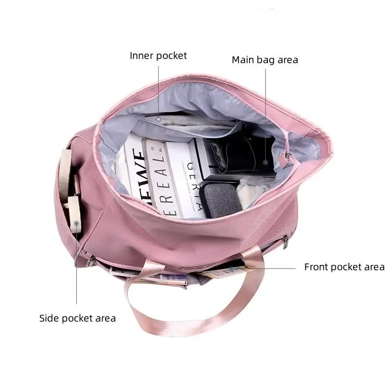 Bolso de mano de viaje de gran capacidad para mujer, bolsa de equipaje Simple para deportes, Fitness, gimnasio, natación, viaje de corta distancia