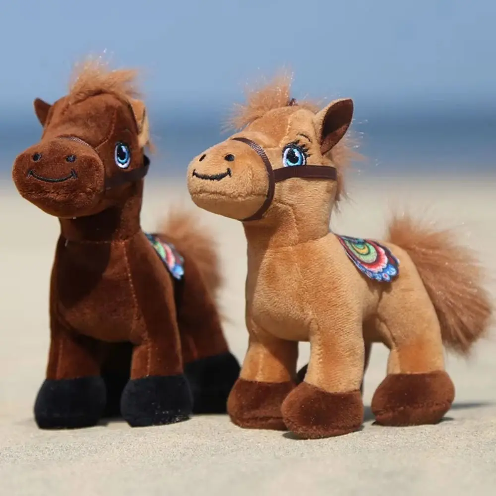 Lindo Animal relleno caballo juguete de peluche suave Año del Caballo zodiaco caballo colgante Adorable caballo Kawaii juguetes de muñecos de peluche
