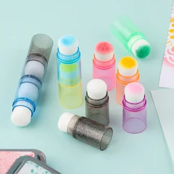 8pcs/set Mini Rainbow Stackable Blender Brushes Soft Bristles Finger Daubers for Painting Ink Blending Easier Crafting Handtools