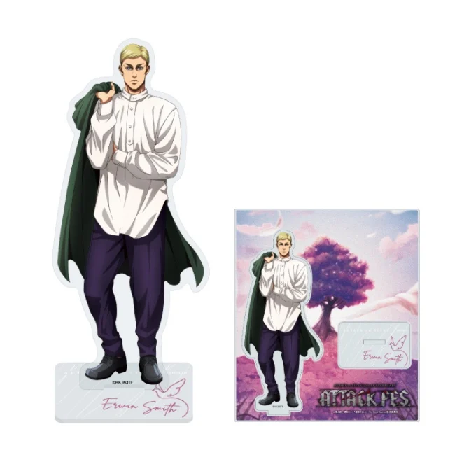 Game Erwin Smith Jean Connie Mikasa Acrylic Stand Doll Anime Levi Eren Yeager Figure Model Plate Cosplay Toy for Gift