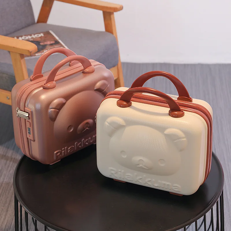 Teddybär Passwort Box, tragbarer kleiner Koffer, 14 Zoll kleine Mini-Kosmetik-Aufbewahrung tasche für Damen, 16 Zoll leicht