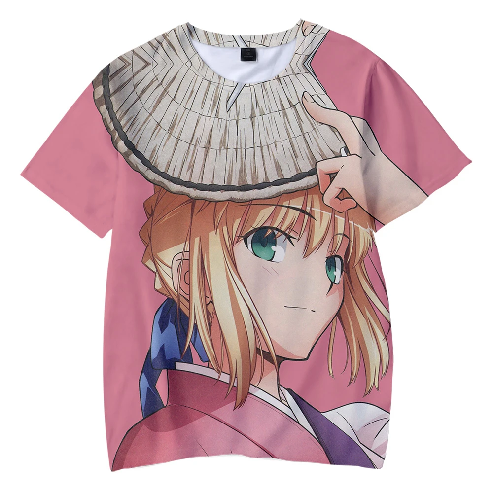 New Summer Casual T-Shirt Fate/stay Night Anime Game Cartoon 3D Round Neck Fashion Adult/Kids Short Sleeve O-Neck T-Shirt