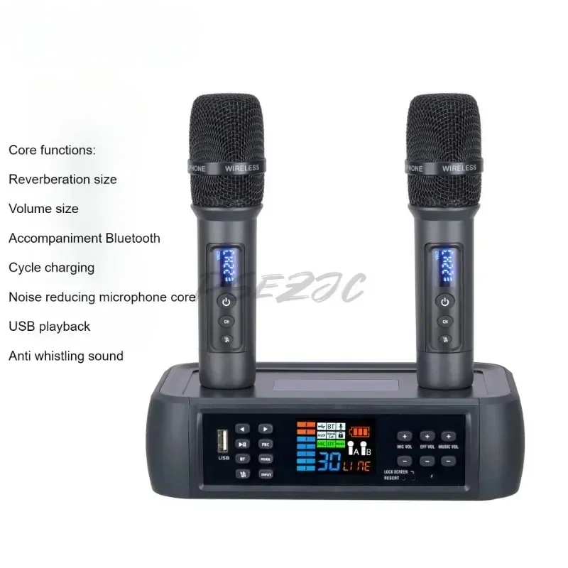 D801 Electric Portable DSP Anti Whistling Reverb Bluetooth Wireless Microphone Microphone Singing Home Entertainment KTV