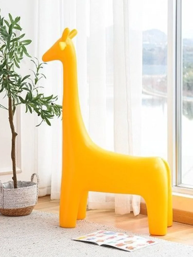 Giraffe Plastic Benches Design Animal Children\'s Chair Modern Nordic Stools Kids Small Furniture for Home Living Room Chairs