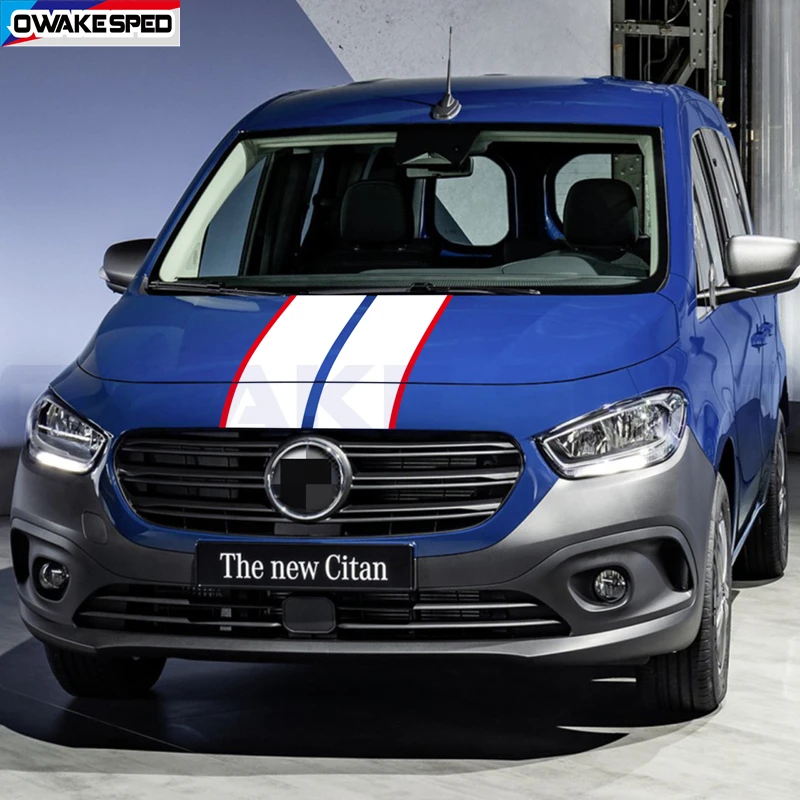 Car Hood Engine Cover Sticker Racing Sport Stripes For Mercedes Benz V Class Citan Sprinter Viano VITO Camper Van DIY Decals