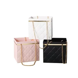 JOYWOOD New product Flower Pink Bag Gift Dried Flower Portable Plastic Bags Bouquet Packaging tote Bags