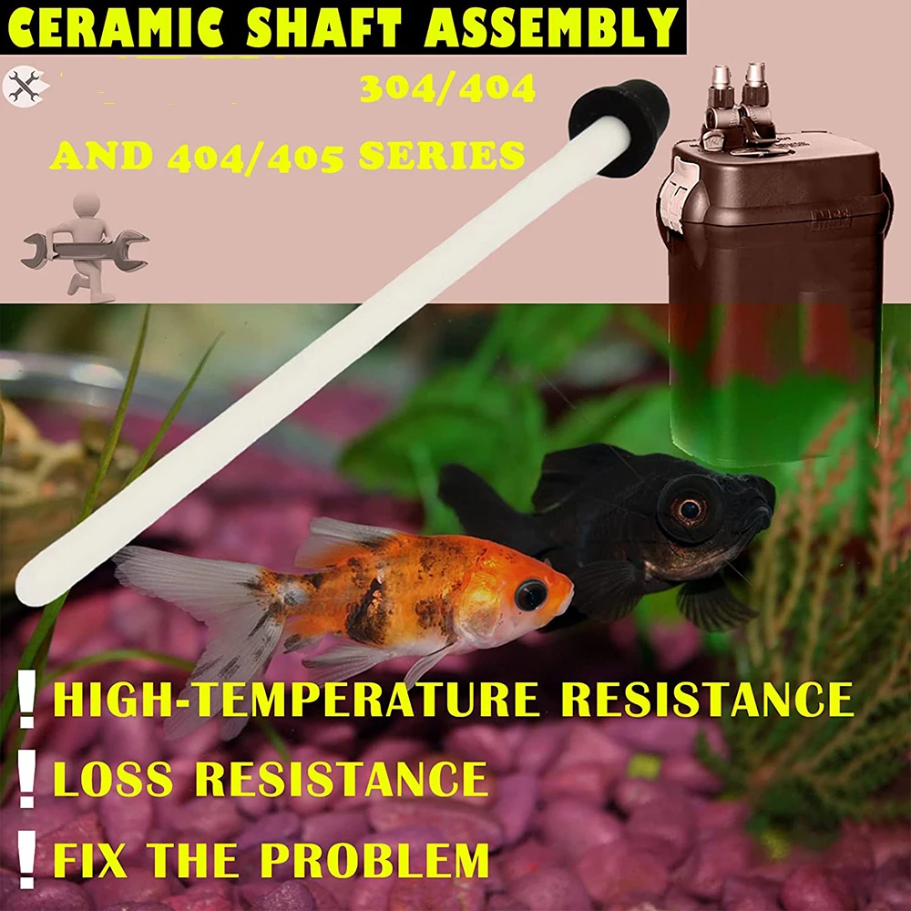 Ceramic Shaft Assembly Compatible for Fluval Canister Filters 304/404 and 305/405 Series for Impellers w/Straight Fan Blades