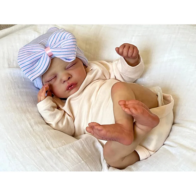 

Кукла Romy Reborn, 45 см, уже окрашенная, готовая, спящая кукла, реалистичная, мягкая на ощупь, 3D-кожа, волосы ручной работы