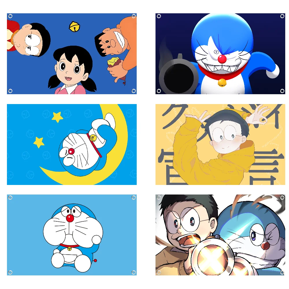 Anime D-Doraemon Flag Indoor Outdoor Decorative Wall Art Decor Corporate Flag Printing Tapestry Banner