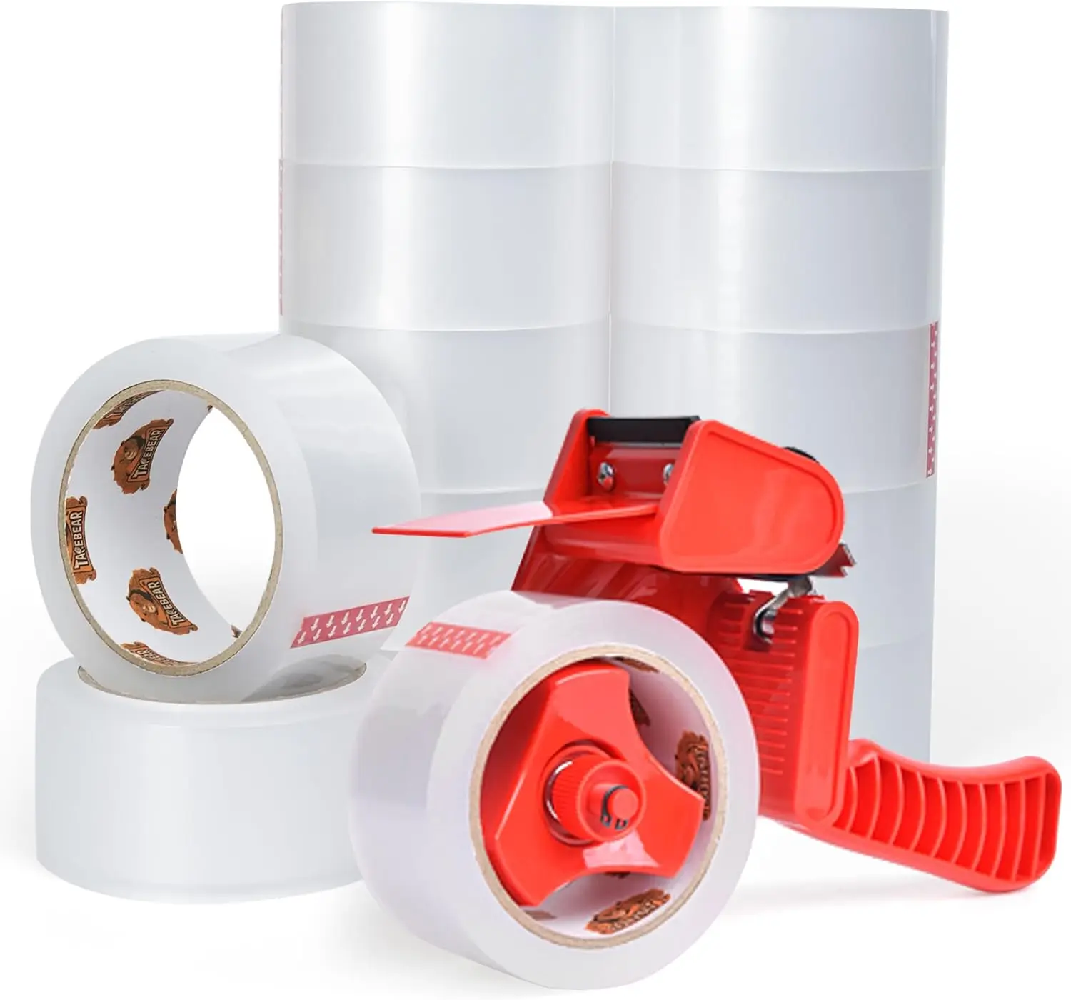 

Packing Tape with Dispenser, Clear Packing Tape 13 Rolls, 1.88" x 55ydx 2.6mil Thick Heavy Duty Packaging Tape Clear Adh