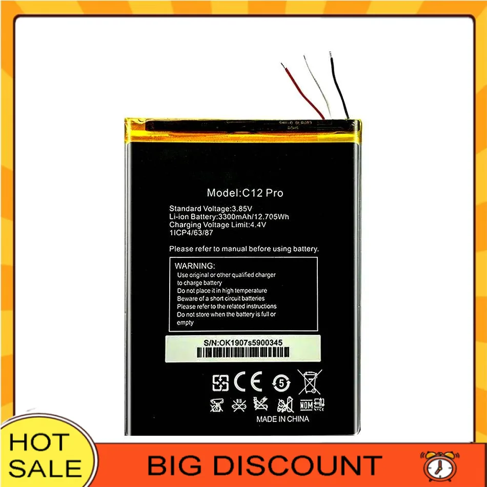 

Mobile Phone Battery Reliable Power Supply 3300Mah For Oukitel C12 Pro C12pro High Performance