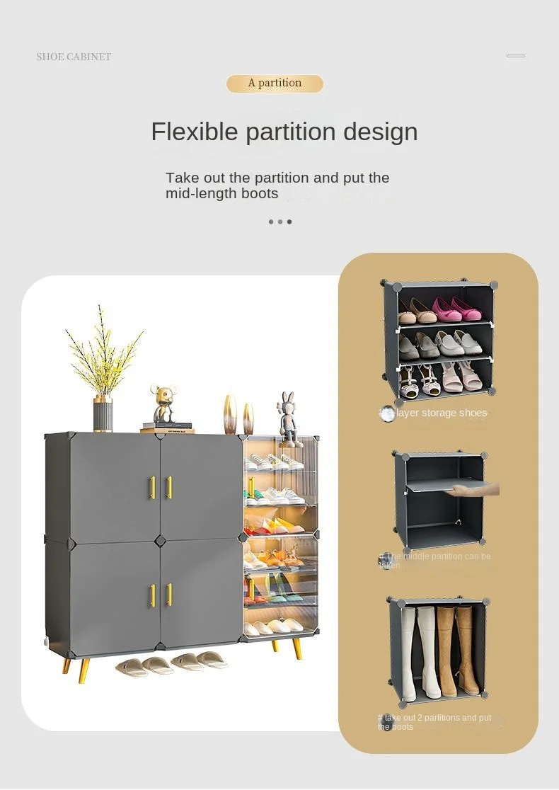 خزائن رف الأحذية، خزائن تخزين الرف، الأثاث، مدخل المدخل، طبقة متعددة، غطاء مقاوم للغبار، منظم دي زاباتوس #4