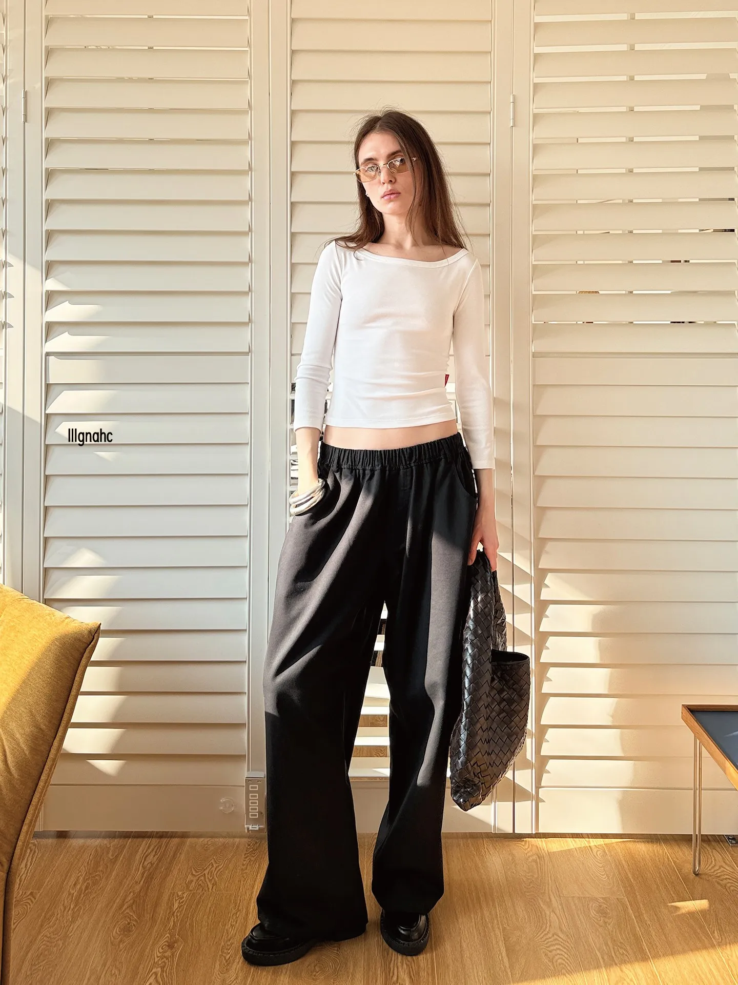

mat Sle Pure Cotton Elastic Waist Wide Leg Pants Bla Loose Casual Pants Spring 2026 Ladies Universal Neutral Youth