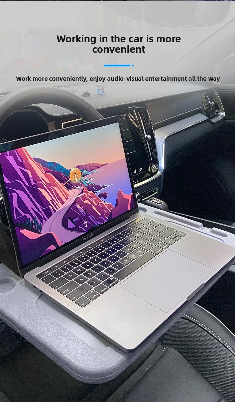 Multifunctional Car Steering Wheel Tray Table Universal Portable Auto Food Drink Cup Holder Laptop Desk for Tesla Toyota Honda view 2