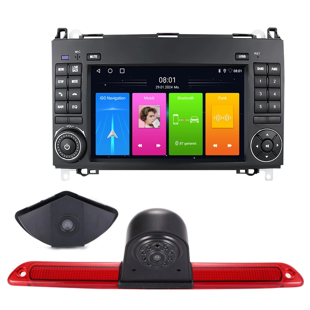 Android Car Radio with GPS Navigation+HD Front and rear Camera for Mercedes-Benz Sprinter 3,5-T Bus B906 309 310 311 313 314 315