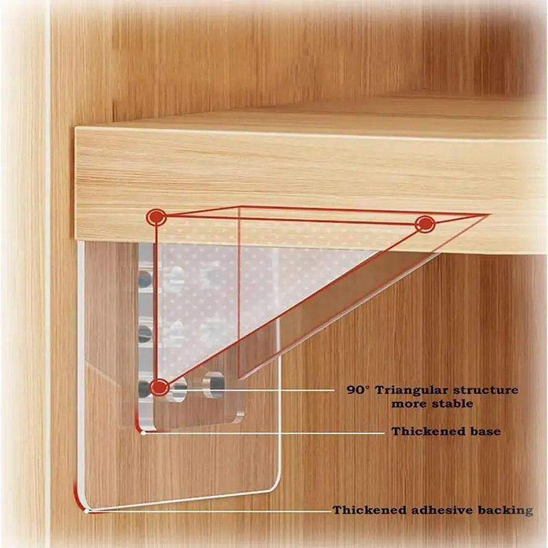 

10/30/50pcs Shelf Support Pegs Self Adhesive Clips For Cabinet Book Shelves Closet Bracket Clapboard Layer Closet Cabinet Helper