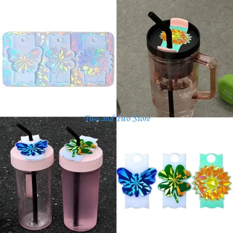 

HX6F Nameplate Silicone Mold Cup Lid Name Plate Molds DIY for 40oz Tumbler Bottle Keychain Molds with Hole