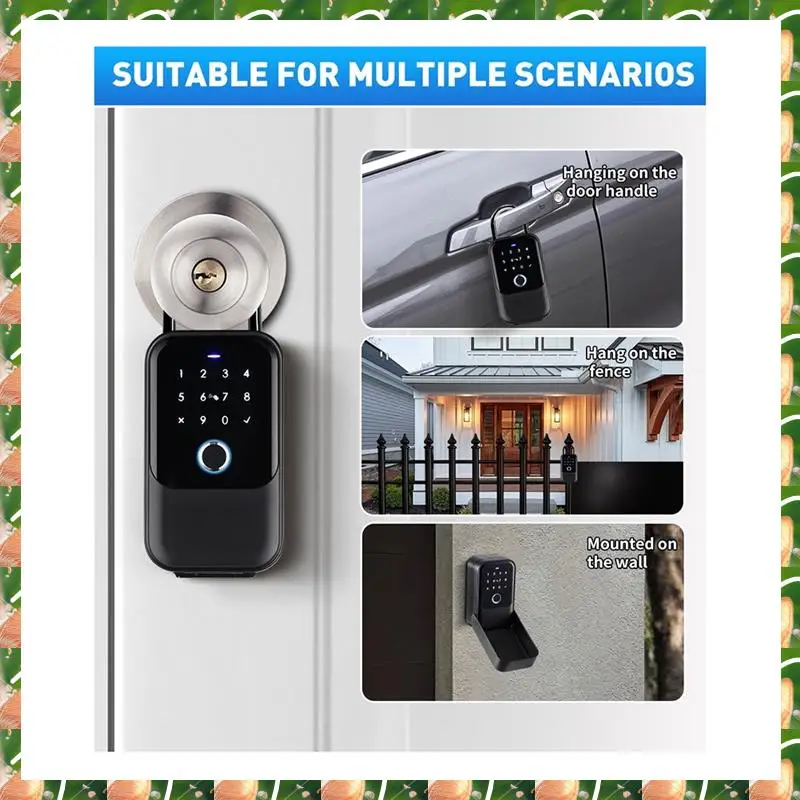 

JAJA Waterproof Cover Safe Tuya Code Fingerprint Bluetooth Wifi Smart Key Box App Remote Wall Mount Combination Door Lock Box