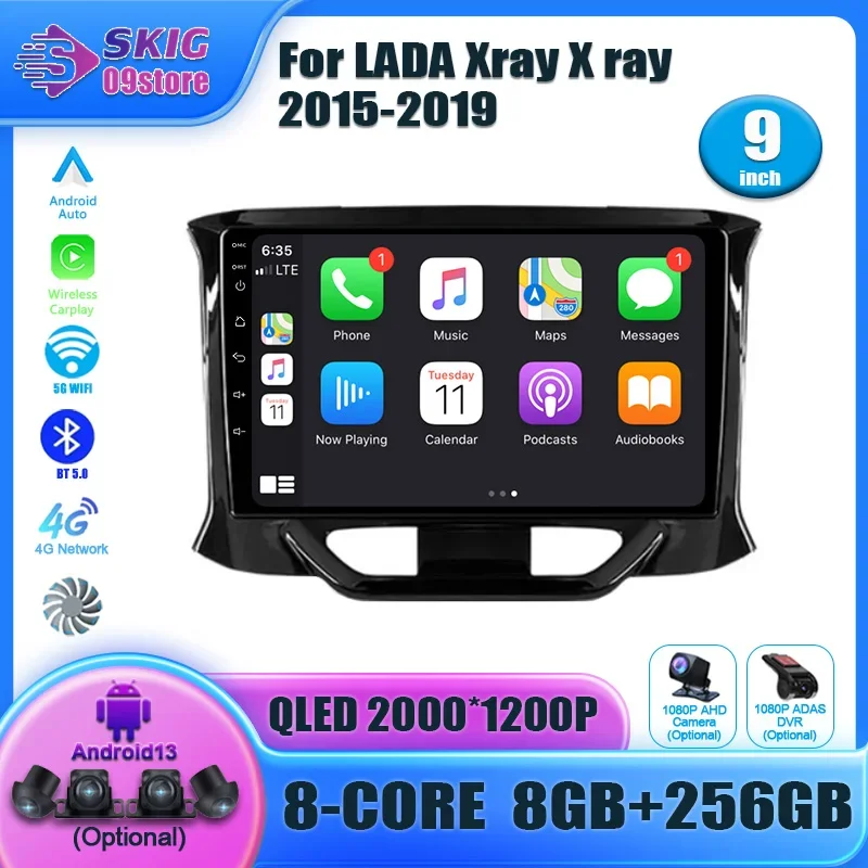 

Android 13 для LADA Xray X ray 2015-2019 Автомобильный плеер с навигацией GPS мультимедийный беспроводной Carplay стерео экран головное устройство GPS