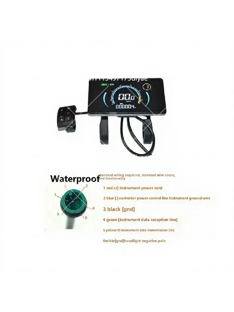 4 Inch LCD Display Meter for 24V-72V Electric Bicycle with Light Sensor NFC Power Switch 6 Core