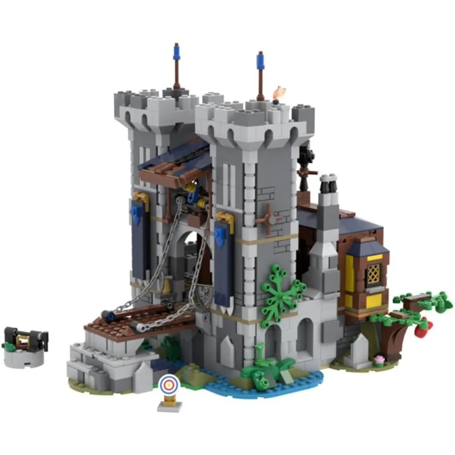 

Modular Medieval Castle Building Kit Black Falcons Fort Bricks Model Assembly Toy Sets Creative MOC Building Blocks for Teens A