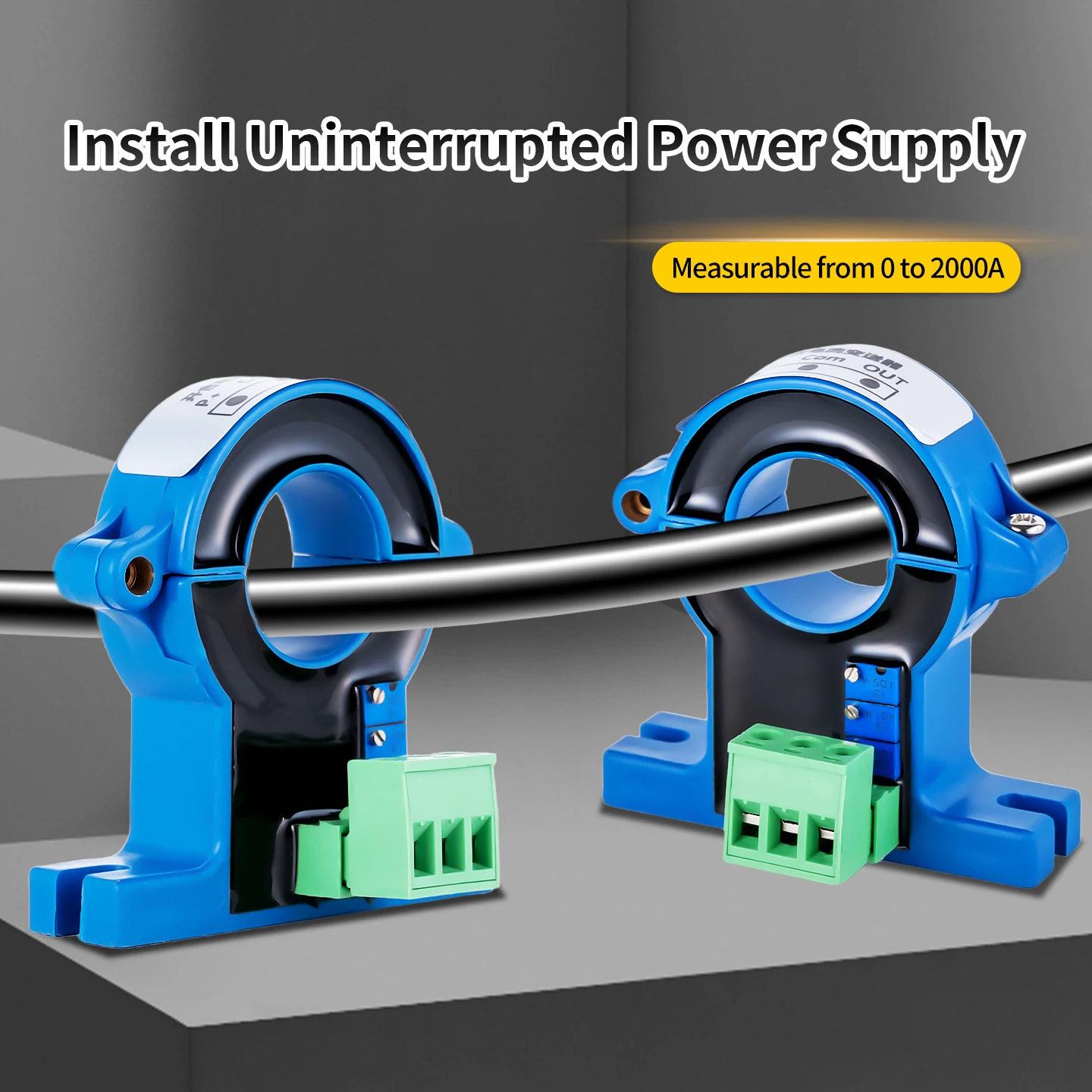 0-1000A AC/DC Current Sensor 4-20mA 0-10V RS485 Open Type Current Transformer CT Bidirectional Current Transmitter
