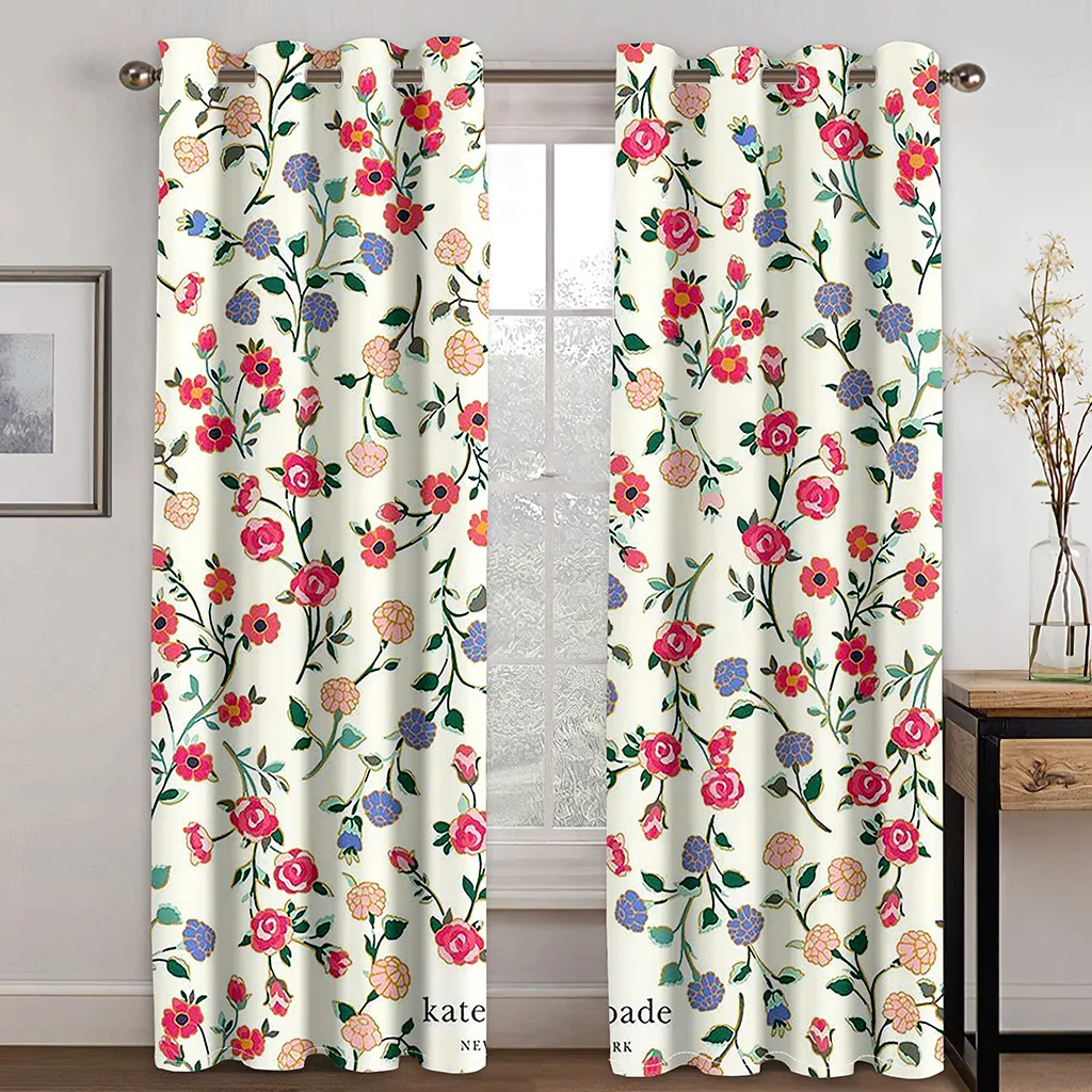 

Floral Lush Flowers Heart Thin Window Curtains For Bedroom Kids Living Room Bathroom Kicthen Door Hall Cupboard Home Decor Hooks