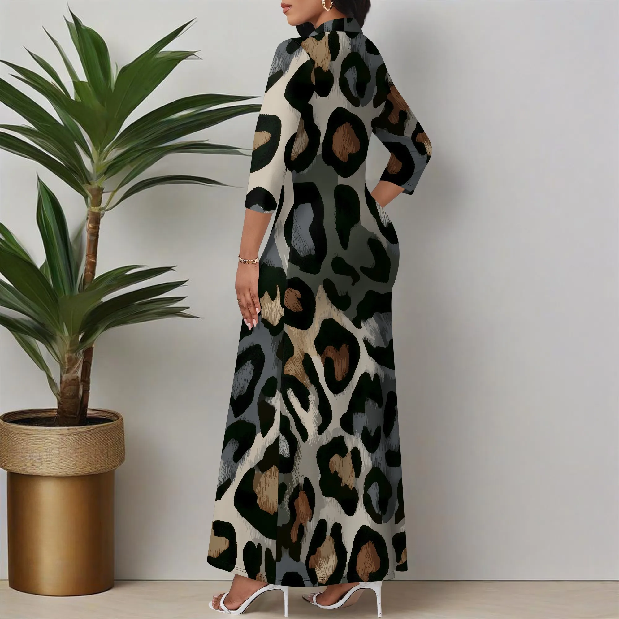 Women's Fall Winter Dresses for Women 2025 Long Sleeve V Neck Work Outfits with Pockets