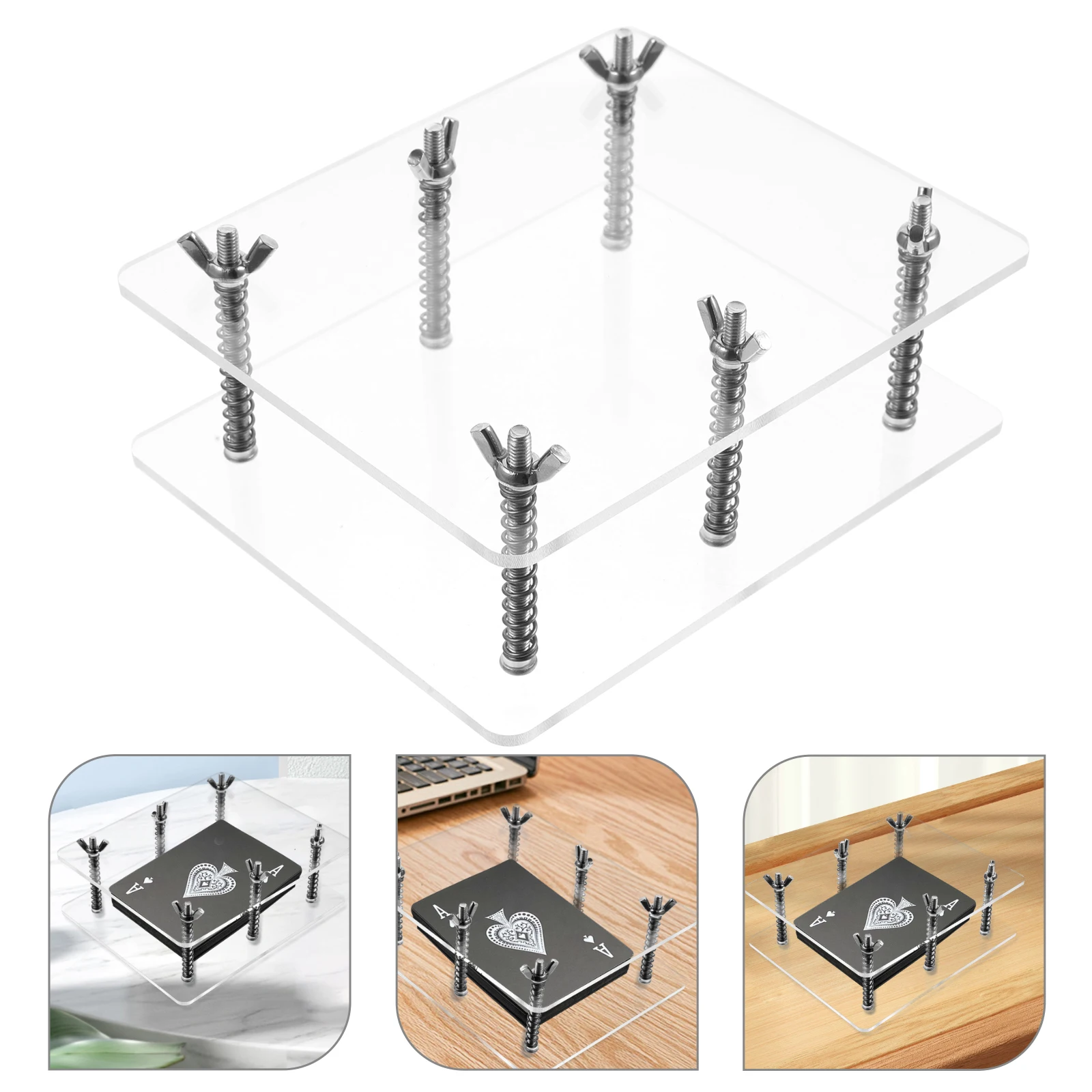 1set Of Card Press Suitable For Storage Tool Showcase Bending Corrector Sports Repair Tools Game Holder Stainless Steel Pressing