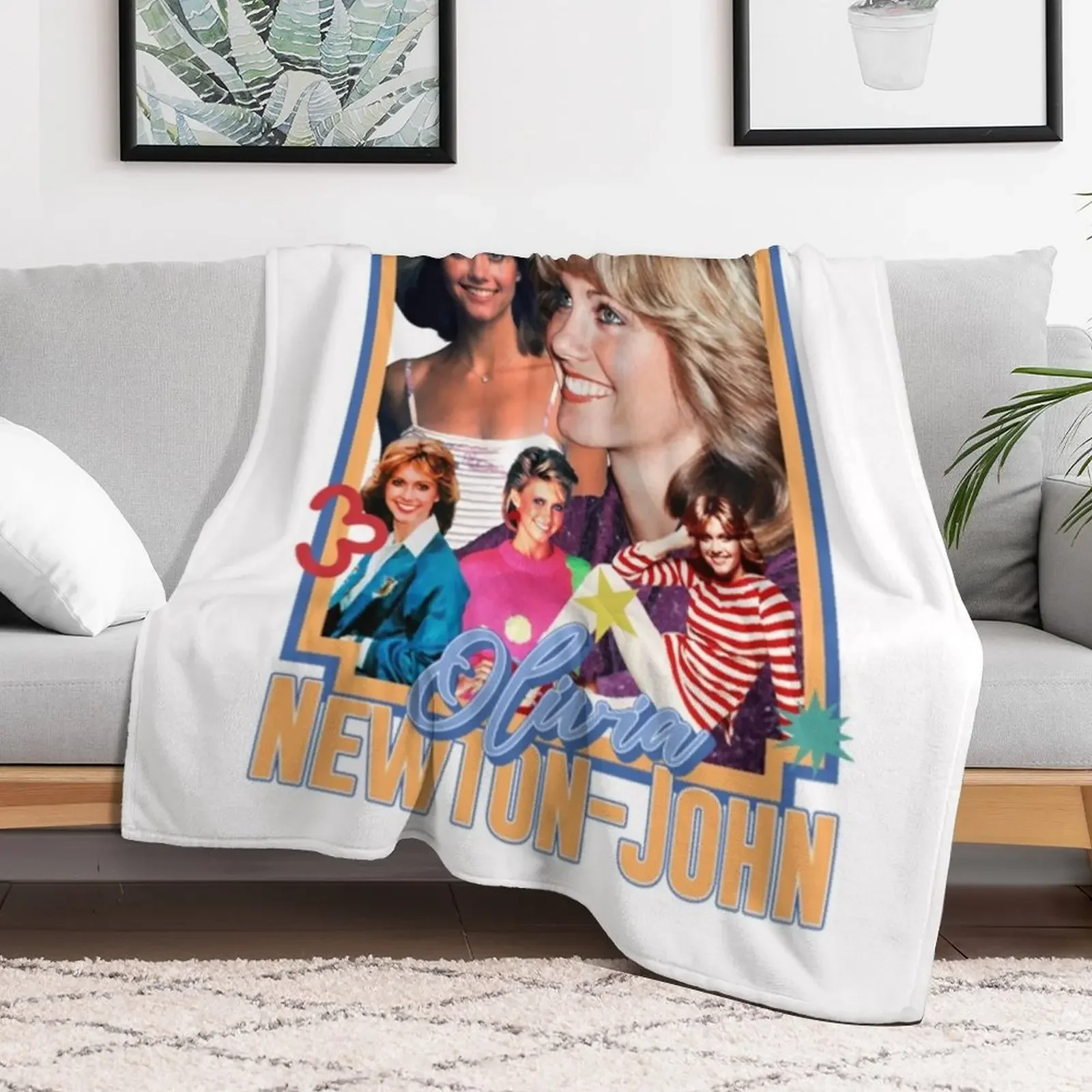 Olivia Newton John Throw Blanket funny gift Bed Fashionable Blankets