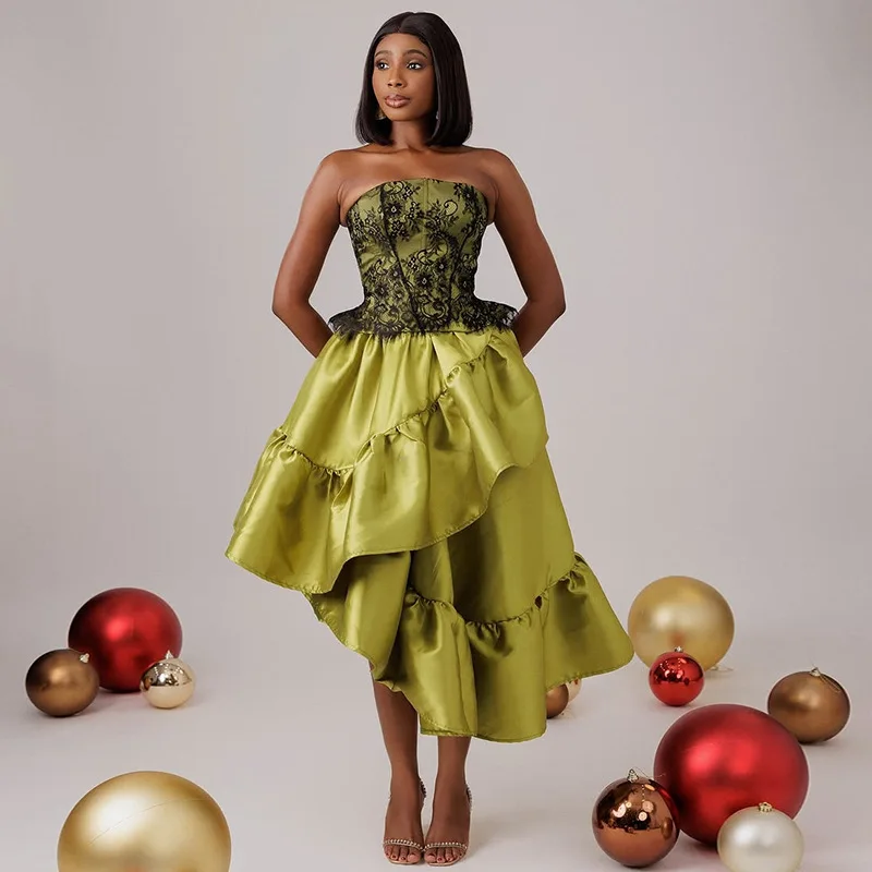 

New high waist and thin ruffle edge irregular medium and long A-shaped skirt fashionable simple and versatile temperament elegan