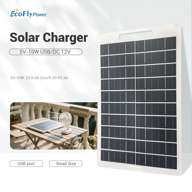 5V 10W Solarpanel mit USB für Outdoor-Wandern und Camping, Tragbare Powerbank, Mobiltelefon-Ladepanel